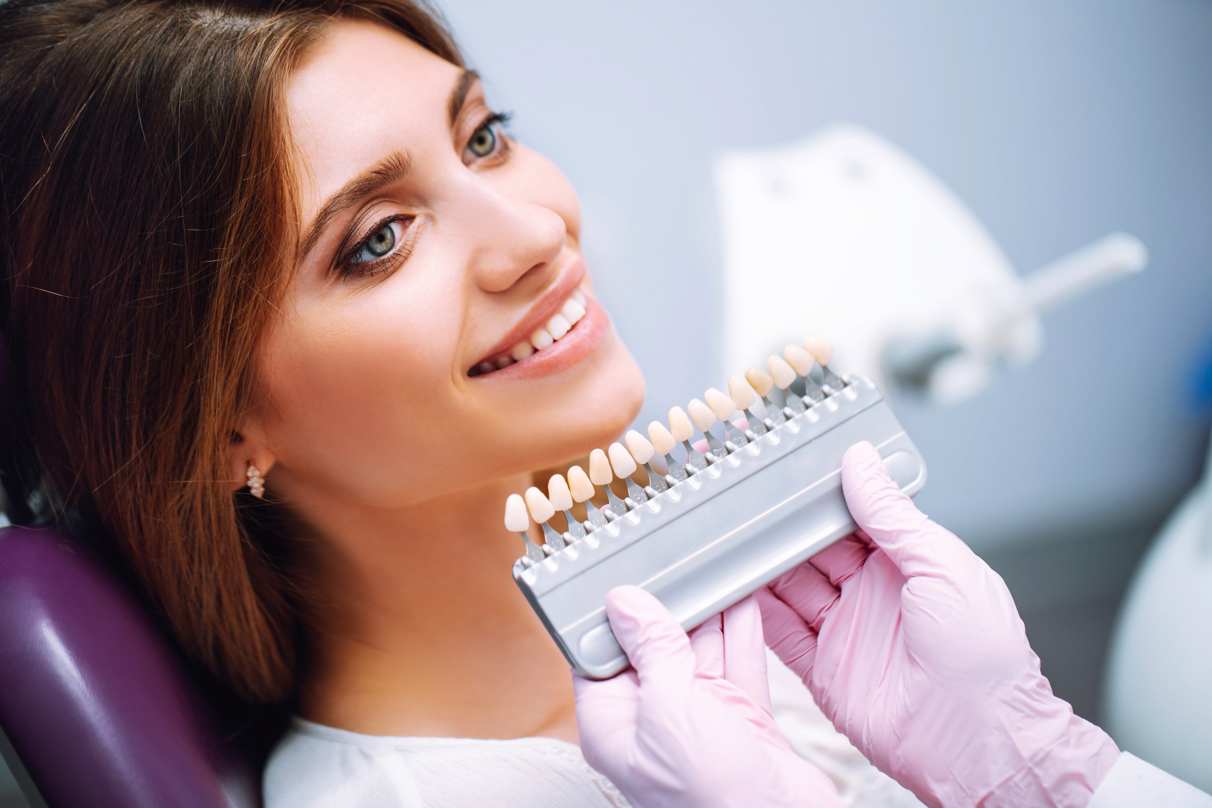 Teeth whitening shade guide used in cosmetic dentistry